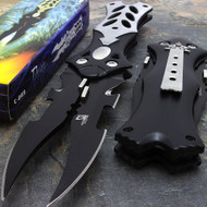 MTech USA 8.5" Midnight Black Dual Blade Fantasy Folding Knife