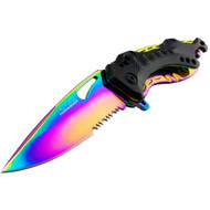 Tac Force TF-705RB 8" Rainbow Spring Assisted Folding Knife