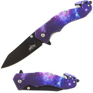 Master USA 7.5" Deep Space Galaxy Spring Assisted Folding Knife