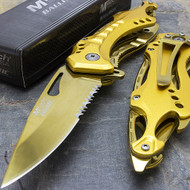 MTech Ballistic MT-A705GD 8" Gold Spring Assisted Folding Knife