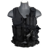 Lancer Tactical CA-310B Fully Adjustable Black Cross Draw Vest