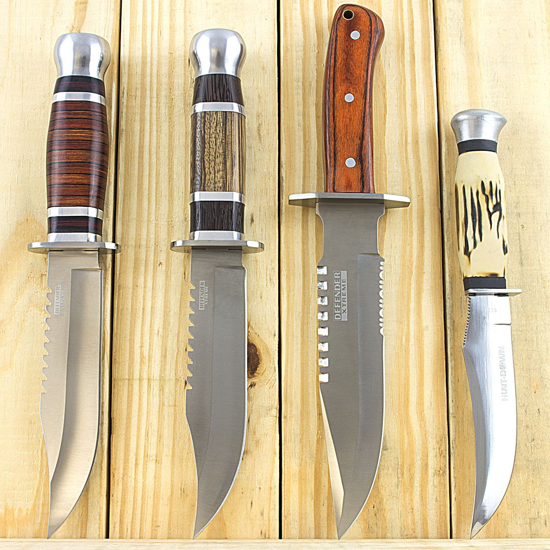 wooden handle hunting knife