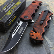 Tac Force TF-809WD 8" Wood 2-Tone Spring Assisted Folding Knife