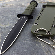 Hunt-Down 6" Fixed Blade Neck Knife With Ball Chain