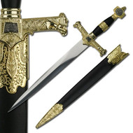 22" King Solomon Short Sword With Leather Scabbard