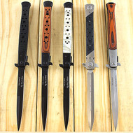 5 Piece Tac-Force 12.5" Extra Large Stiletto Spring Assisted Folding Pocket Knife Set