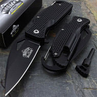 Master USA MU-A027BK 6.5" Spring Assisted Folding Knife With Fire Starter