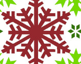 Snowflakes Red Green on White from Springs Creative Fabric