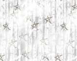 Snow Days - Faded Stars Grey by Barb Tourtillotte from Henry Glass Fabric