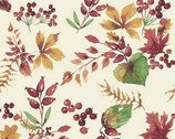 Fables - Leaves Cream by Laura Ashley from Camelot Fabrics