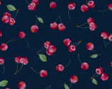 Sweet Fruits OXFORD - Cherries Navy from Cosmo Fabric