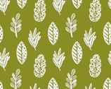Animal Hugs - Leaves Green from 3 Wishes Fabric
