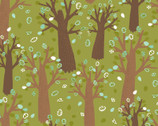 Animal Hugs - Trees Forest Green from 3 Wishes Fabric