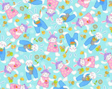 Carrot Patch - Tossed Bunnies Blue from Studio E Fabrics