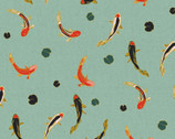 Imperial Garden - Koi Fish Sea Green by Teresa Chan from Paintbrush Studio Fabrics
