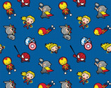 Kawaii Marvel FLANNEL - Comics Characters Blue from Camelot Fabrics