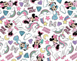 Disney Princess FLANNEL - Minnie Mouse Rainbow Unicorn from Camelot Fabrics