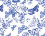 Maison des Fleurs - Butterfly Belle White by Kanvas Studio from Benartex Fabrics