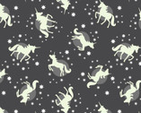 Fairy Nights GLOW In Dark - Unicorn Spots Soft Black from Lewis and Irene Fabric