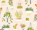 Flower Shop - Pretty Plants Blossoms Pink from Michael Miller Fabric