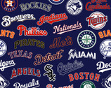 MLB All Teams FLEECE Navy from Fabric Traditions Fabric