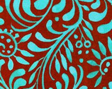 Hey Diddle Diddle - Floral Swirl Turquoise from EE Schenck Fabric