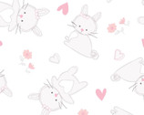 Bunny Love - Tossed Bunnies White from Springs Creative Fabric