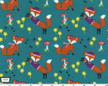 Lil Foxy FLANNEL - Teal from Michael Miller Fabric