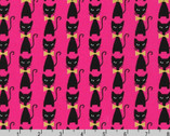 Animal Club Metallic - Cats Bight Pink from Robert Kaufman Fabrics