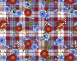American Spirit - Plaid Floral White by Beth Albert from 3 Wishes Fabric