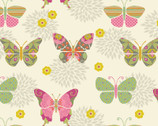 Bohemian Garden Butterflies Cream from Springs Creative Fabric
