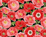 Poppy Meadow - Large Poppies Red by Jane Shasky from Henry Glass Fabric