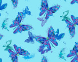 Misty - Butterflies Turquoise by Chong-A Hwang from Timeless Treasures Fabric