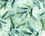 Rejuvenation - Gentle Leaves Teal from Maywood Studio Fabric