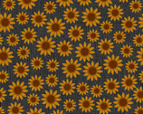 Quilter Barn Prints II -  Amelia  Sunflower Black Charcoal by Painted Sky Studio from Benartex Fabrics