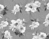 Nocturne - Flowers on Paisley Dark Gray from Maywood Studio Fabric