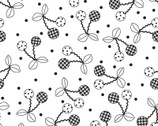 KimberBell Basics - Cheerful Cherries Black White from Maywood Studio Fabric