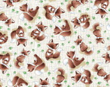 Camp Cricket - Tossed Fox Taupe from Timeless Treasures Fabric