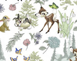 Bambi - Bambi and Friends Floral Toss White by Disney from Springs Creative Fabric
