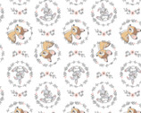 Bambi FLANNEL - Thumber Bambi Wreath White by Disney from Camelot Fabrics