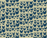 Home - Tulips Navy Linen Cotton from Andover Fabrics