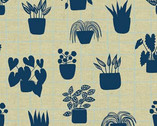 Home - House Plants Linen Cotton from Andover Fabrics