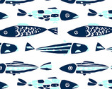 By The Sea - Fish White from Andover Fabrics