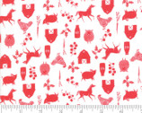 Farm Charm - Animals Barn Rooster Red by Gingiber from Moda Fabrics