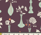 Cultivate - Vintage Vases Eggplant by Bonnie Christine from Art Gallery Fabrics