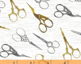 A Stitch In Time - Scissors  Cream by Whistler Studios from Windham Fabrics