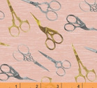 A Stitch In Time - Scissors  Pink by Whistler Studios from Windham Fabrics