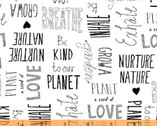 Love The Earth - Nature Lover Words White by Virginia Kraljevic from Windham Fabrics
