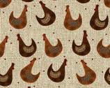 Quilter Barn Prints II - Farm Rooster Beige by Painted Sky Studio from Benartex Fabrics