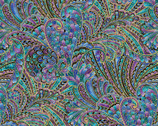 Peacock Flourish - Opulence Metallic Jewel Tones Dark from Benartex Fabrics
